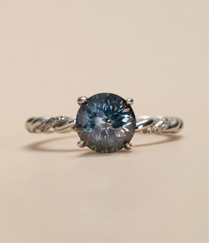 2 Karat, Schwarzer Moissanite