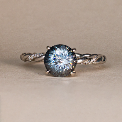 2 Karat, Schwarzer Moissanite