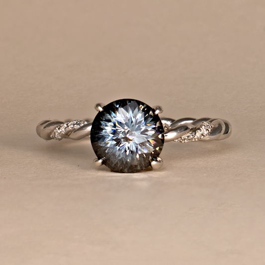 Exklusiver Yourdreamstone™ Verlobungsring – 2 Karat, Schwarzer Moissanite