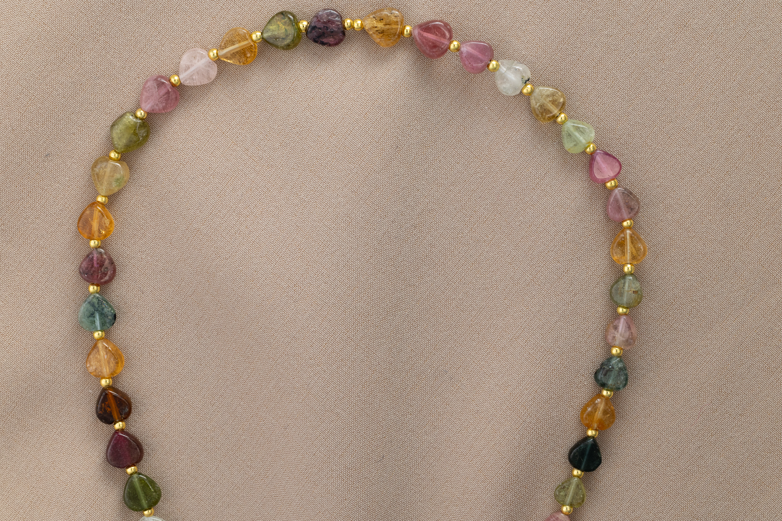 Bicolor-Turmalin Herz-Halskette, Wassermelonen & Paraíba Farbenspiel