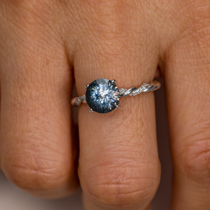 2 Karat, Schwarzer Moissanite