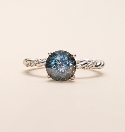 2 Karat, Schwarzer Moissanite