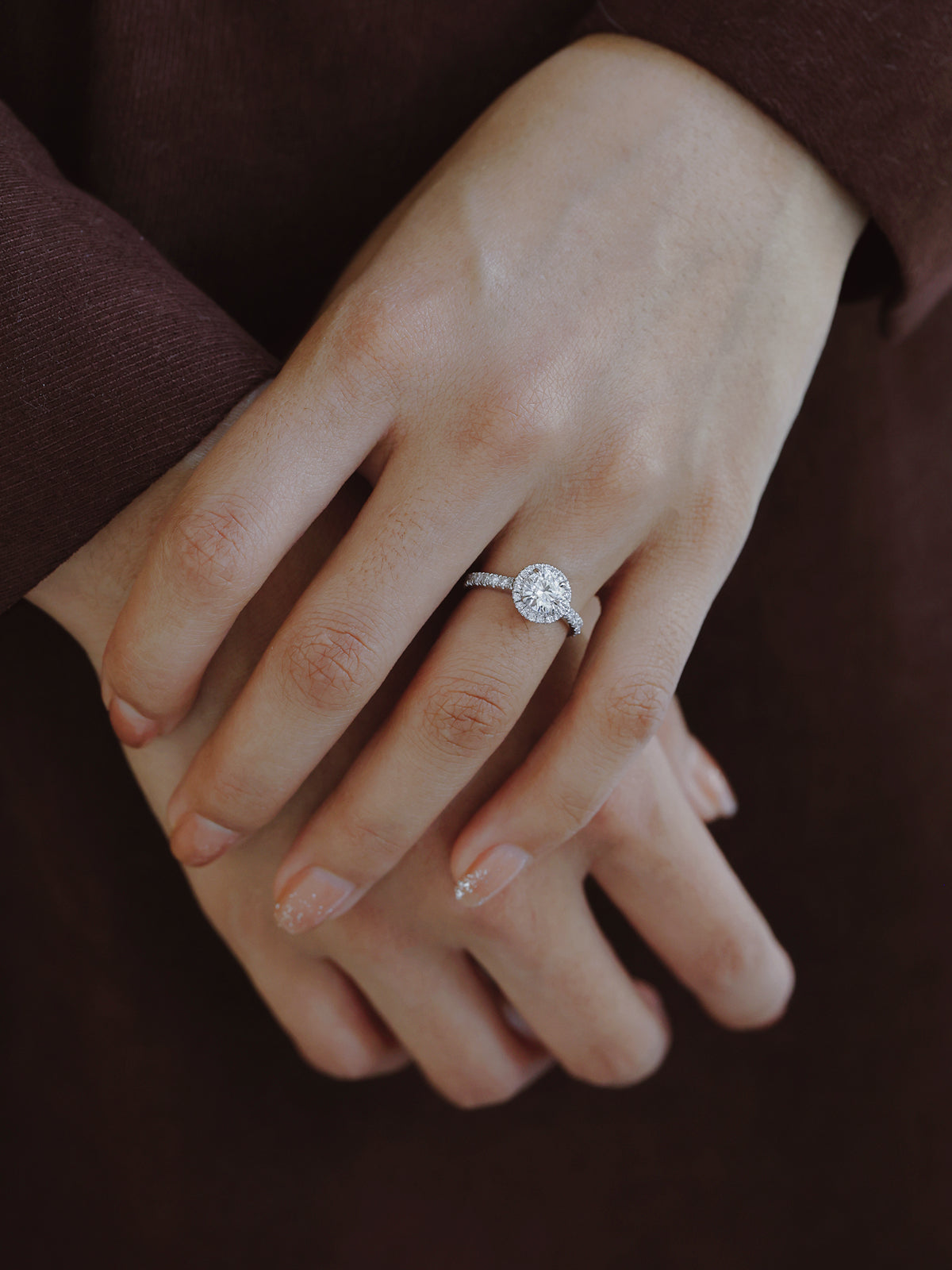 Verlobungsring aus Platin im runden Brillantschliff Lab-Grown Diamant (D/E, VVS, 3Ex)