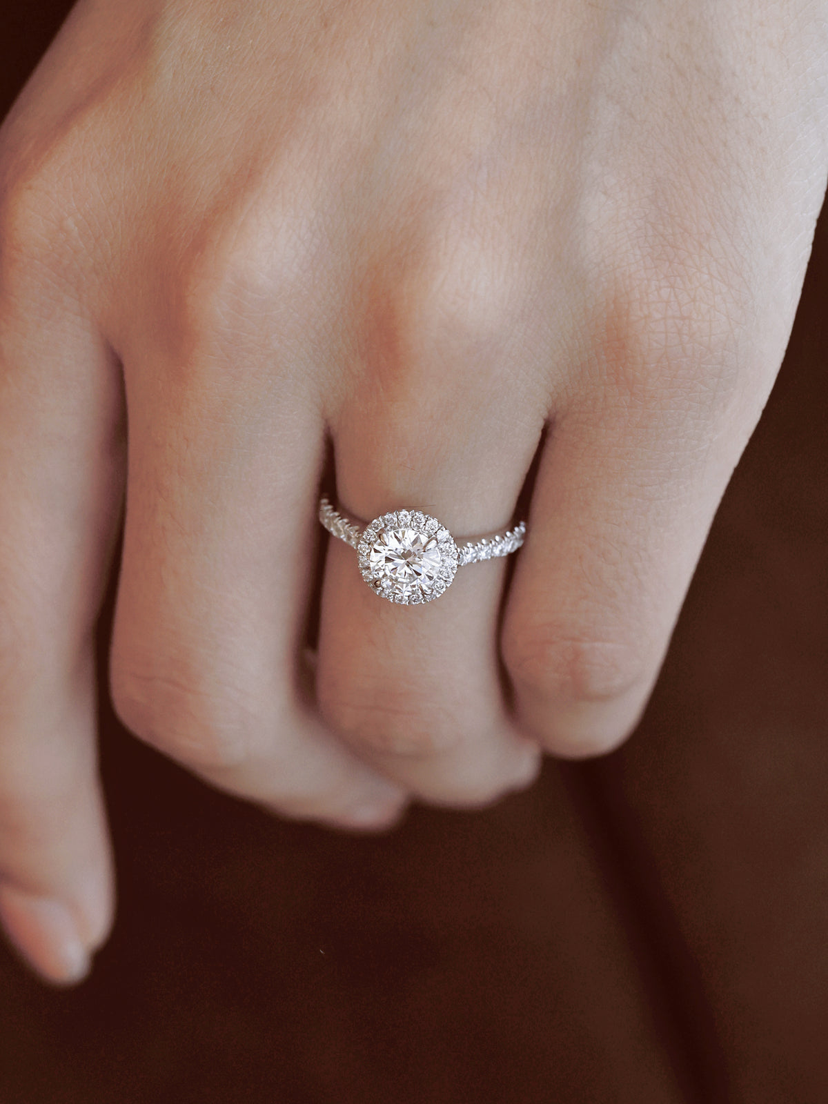 Verlobungsring aus Platin im runden Brillantschliff Lab-Grown Diamant (D/E, VVS, 3Ex)