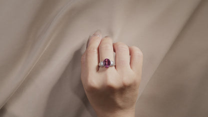 Handgefertigter Silberring mit Pink-Topas