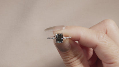 Aurora-Ring mit Moissanit in Anthrazit